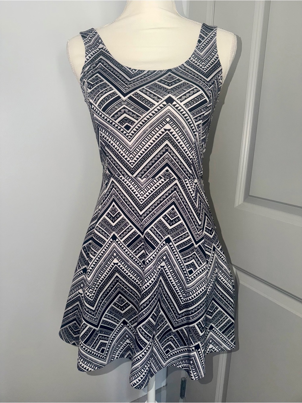 H&M Divided Geometric Chevron Skater Dress